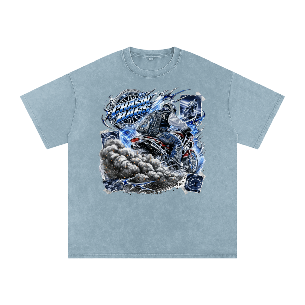 Snow Washed Oversized Cotton T-Shirt