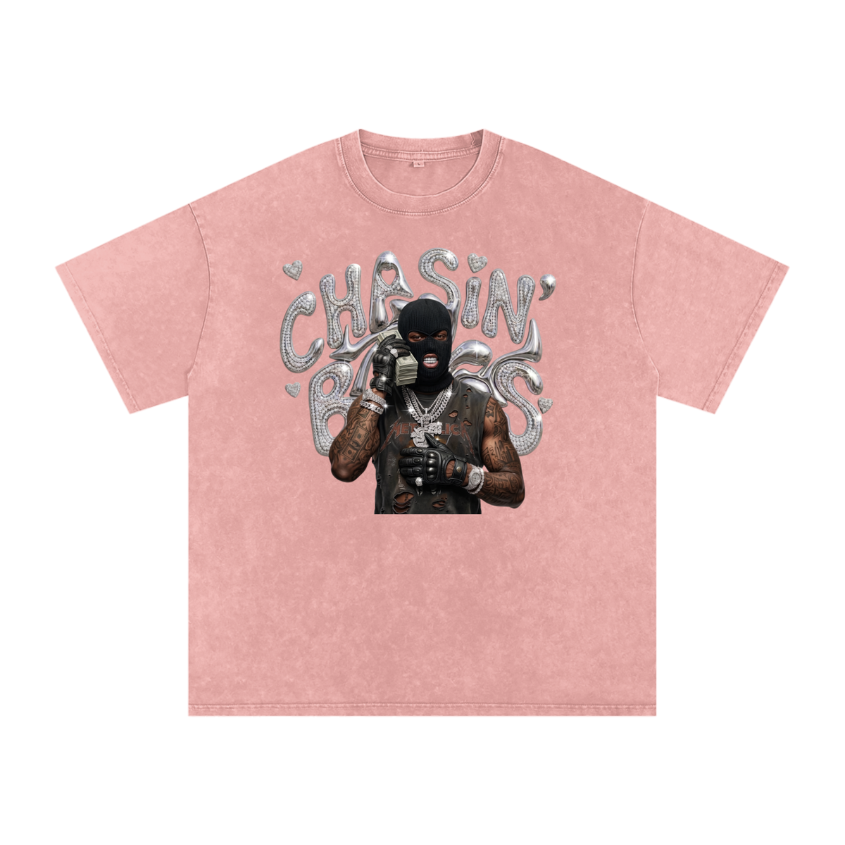 Snow Washed Oversized Cotton T-Shirt