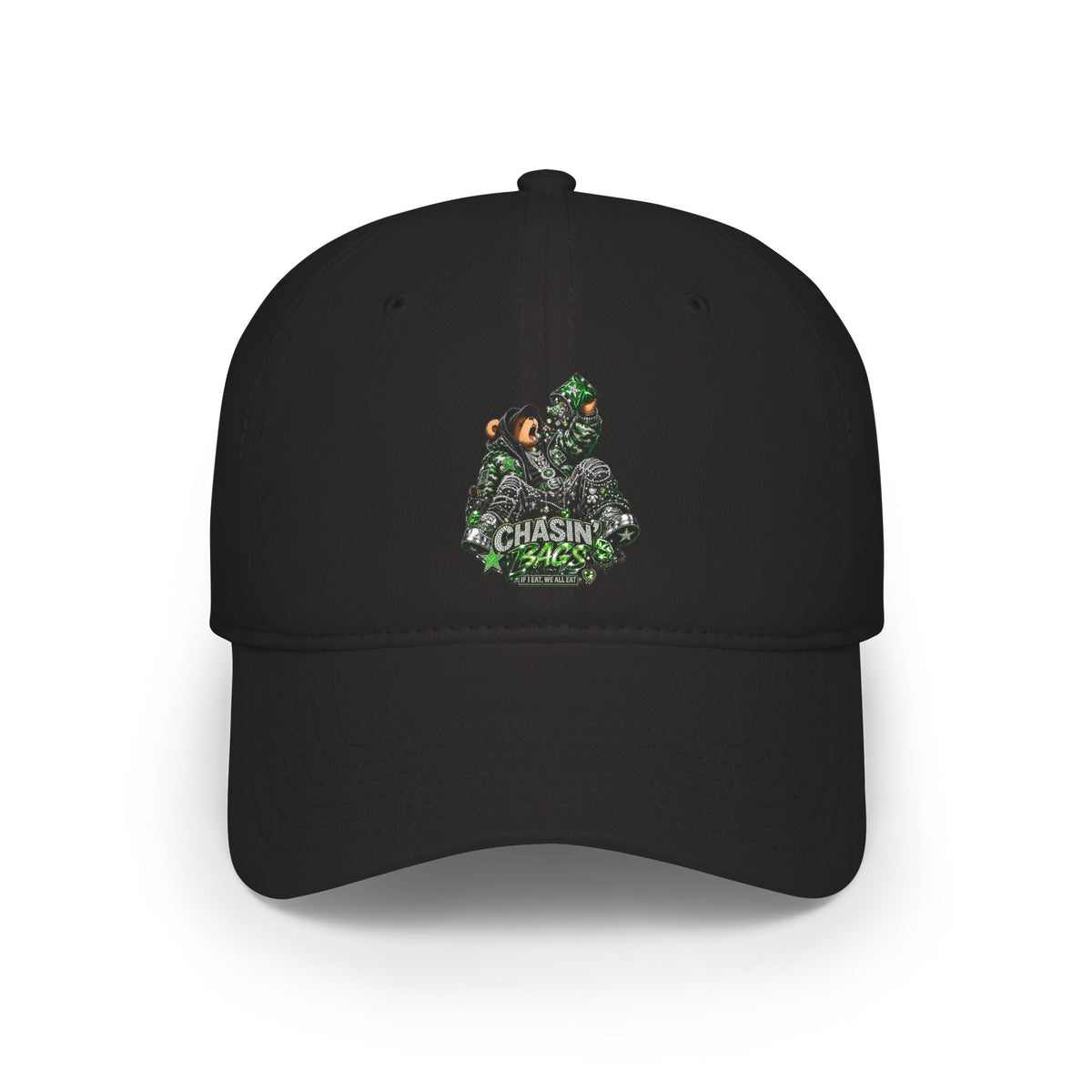 Low Profile Baseball Cap — 'Chasin' Bass' EATING Graphic Hat