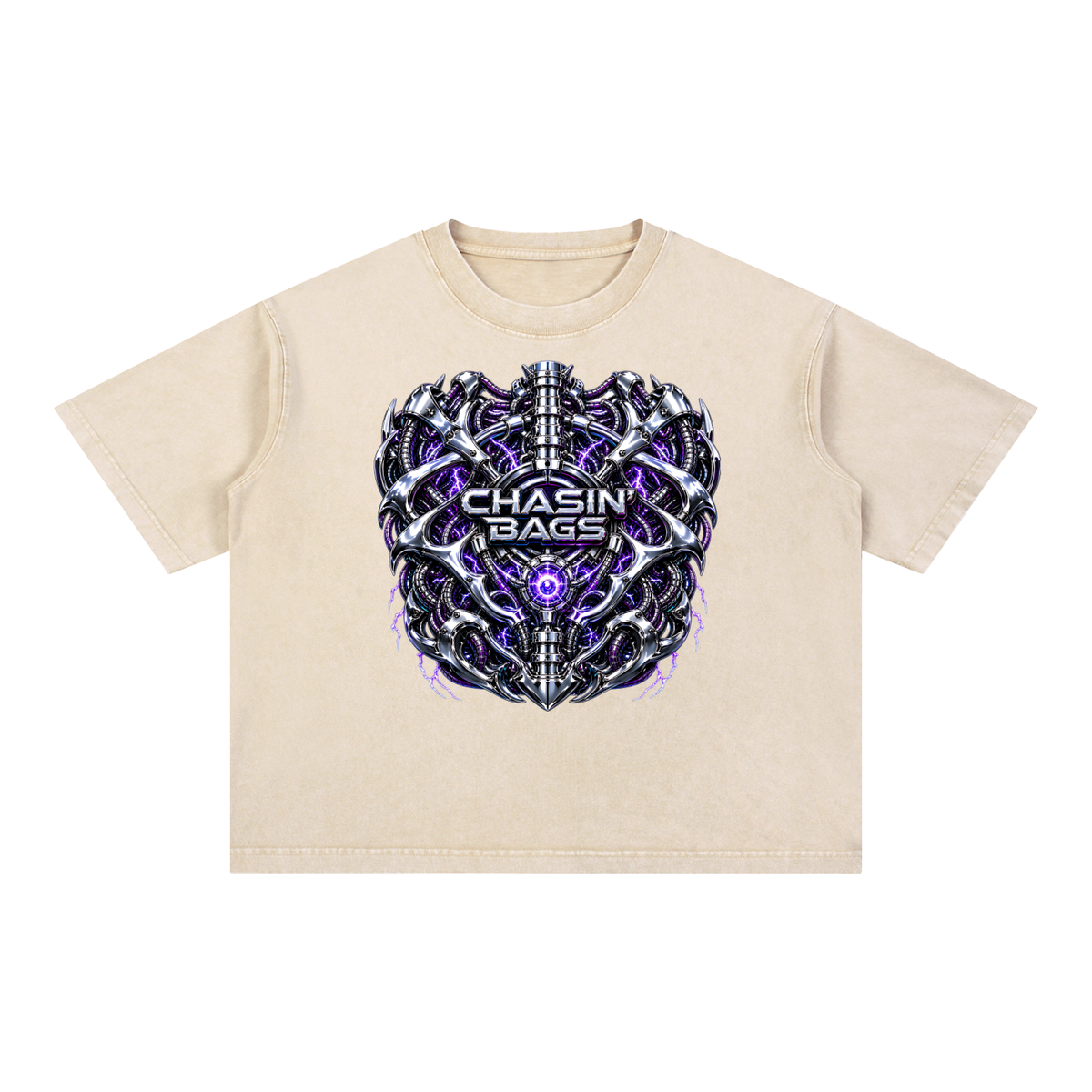 Mineral Wash Boxy Cotton T-Shirt (CYBORG)