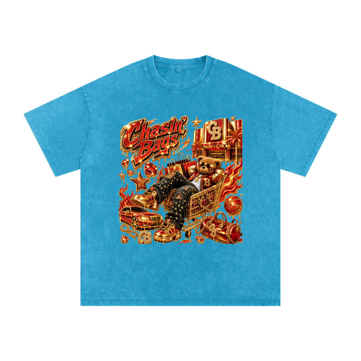 Snow Washed Oversized Cotton T-Shirt
