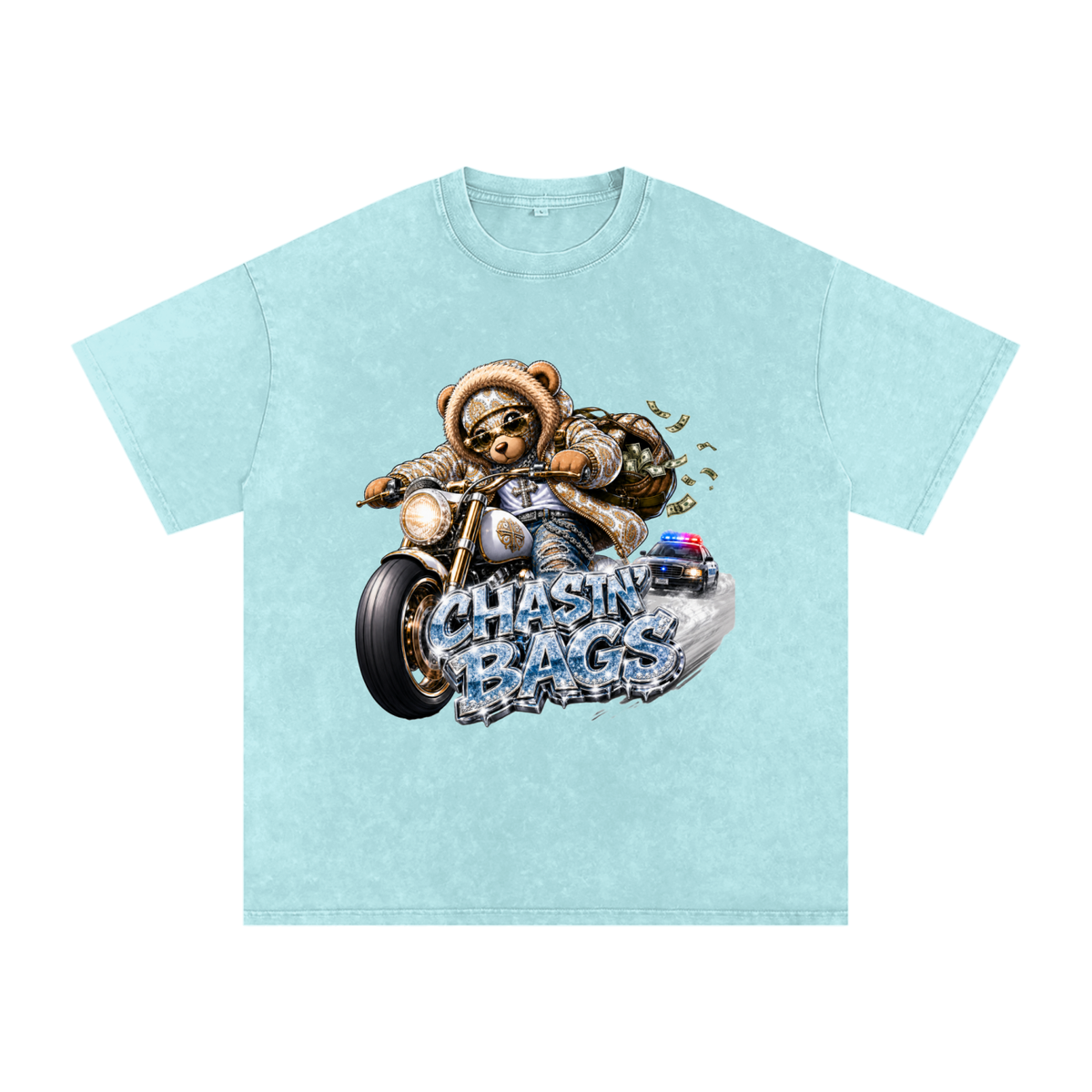 THE CHASE Snow Washed Oversized Cotton T-Shirt