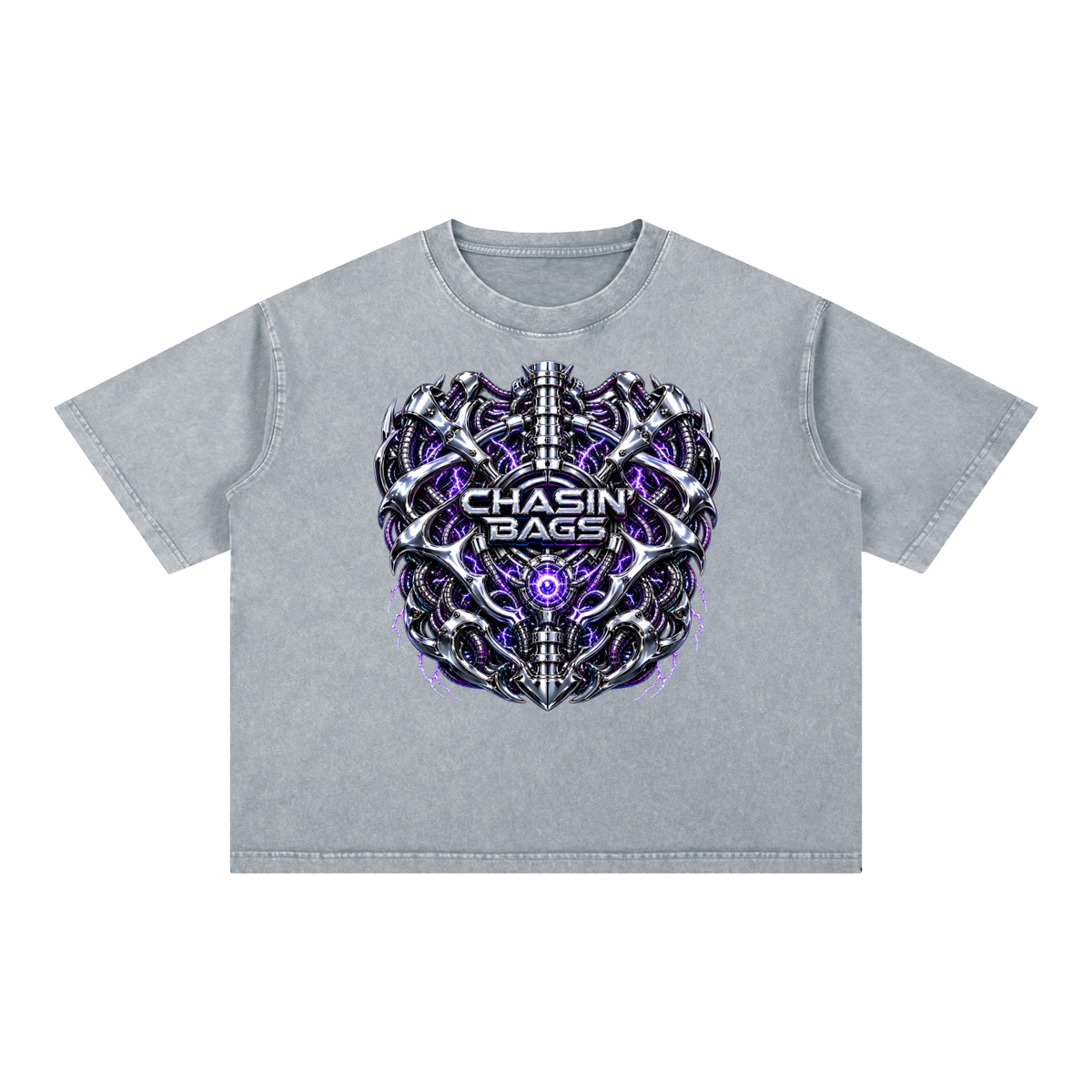 Mineral Wash Boxy Cotton T-Shirt (CYBORG)