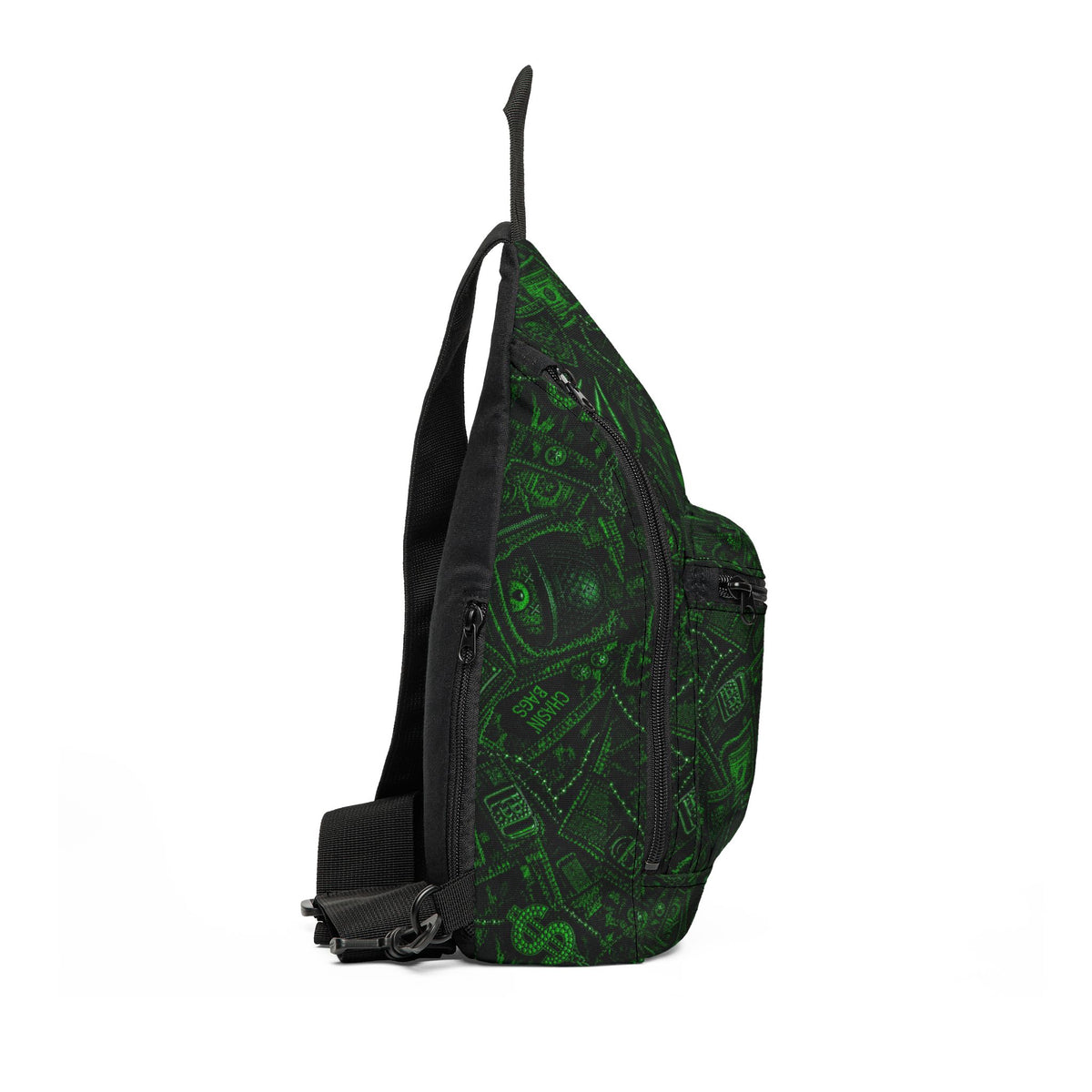 For JP Sling Bag — Green Dollar Print Crossbody for Casual Travel & Street Style