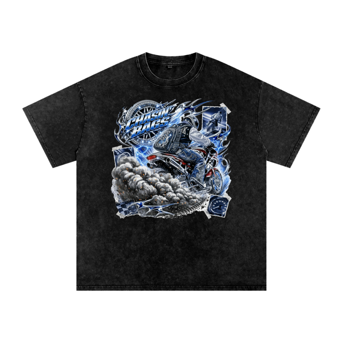 Snow Washed Oversized Cotton T-Shirt