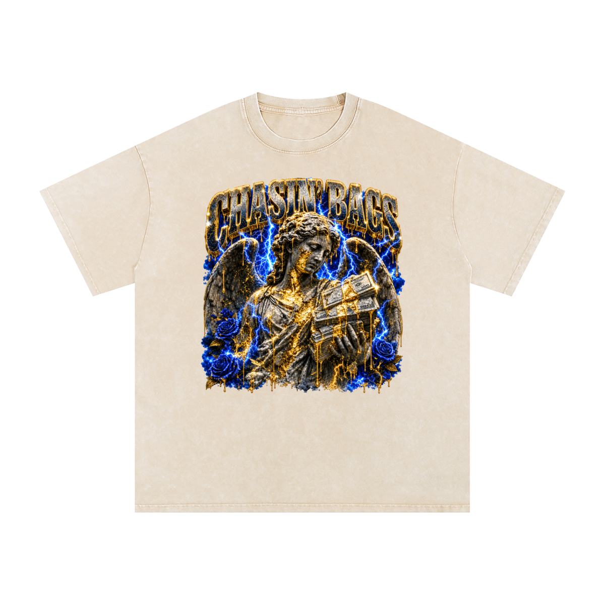 Snow Washed Oversized Cotton T-Shirt