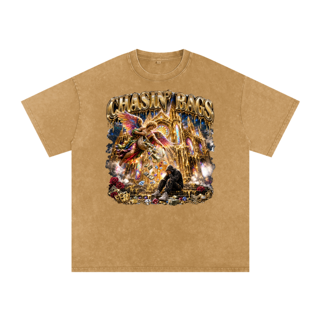 Snow Washed Oversized Cotton T-Shirt