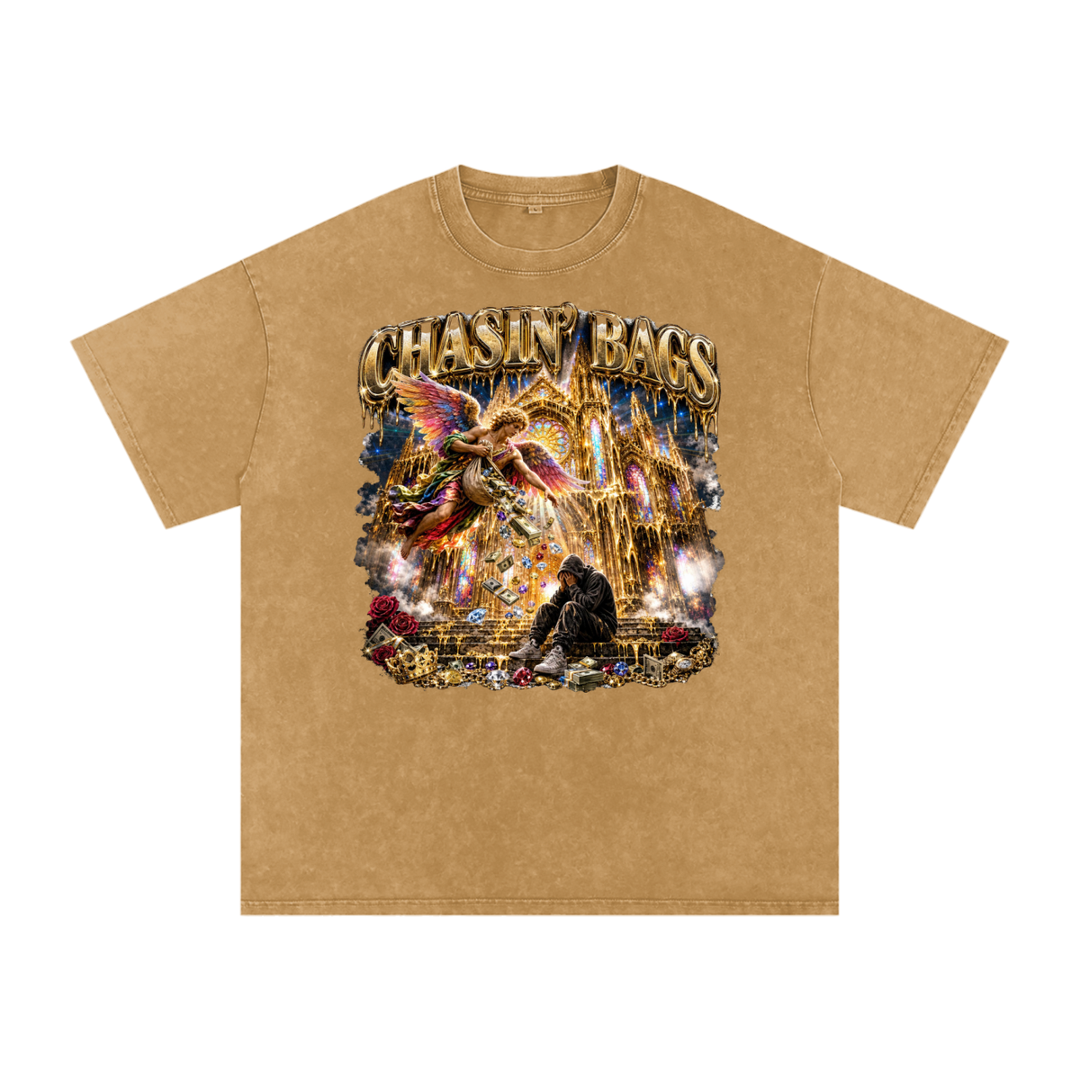 Snow Washed Oversized Cotton T-Shirt