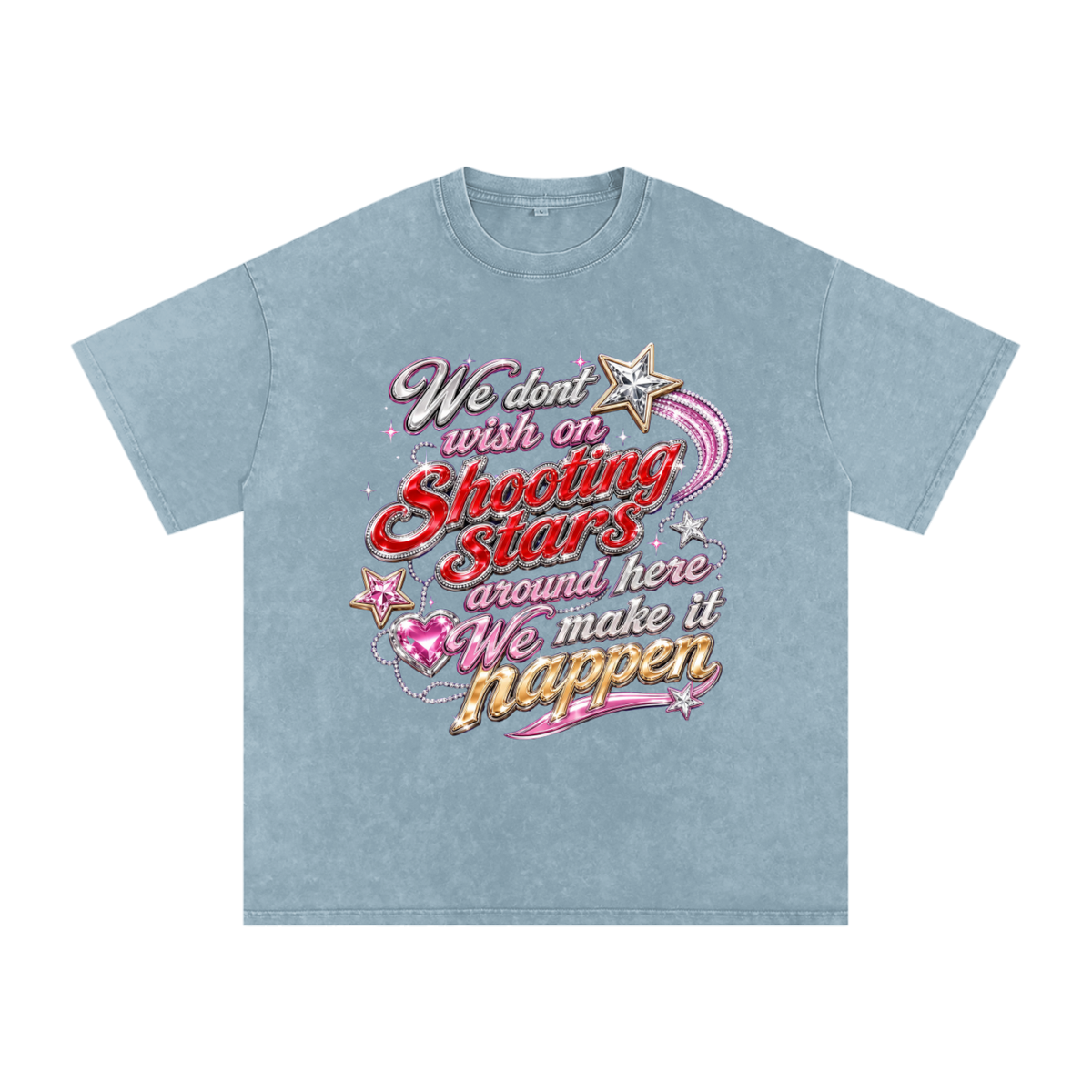 Snow Washed Oversized Cotton T-Shirt