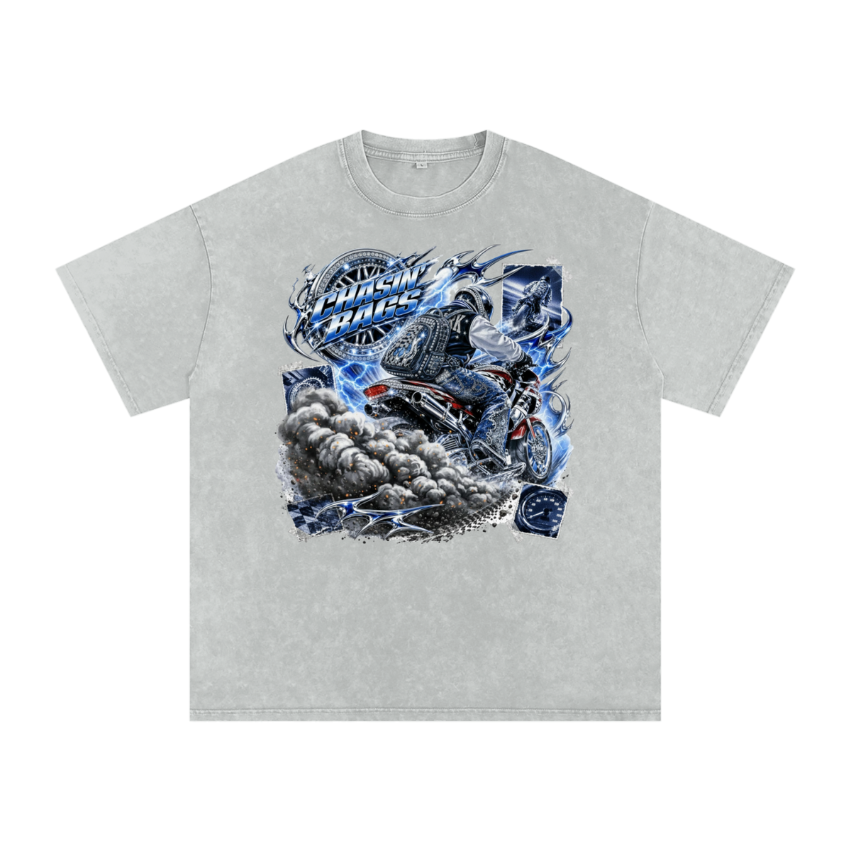 Snow Washed Oversized Cotton T-Shirt