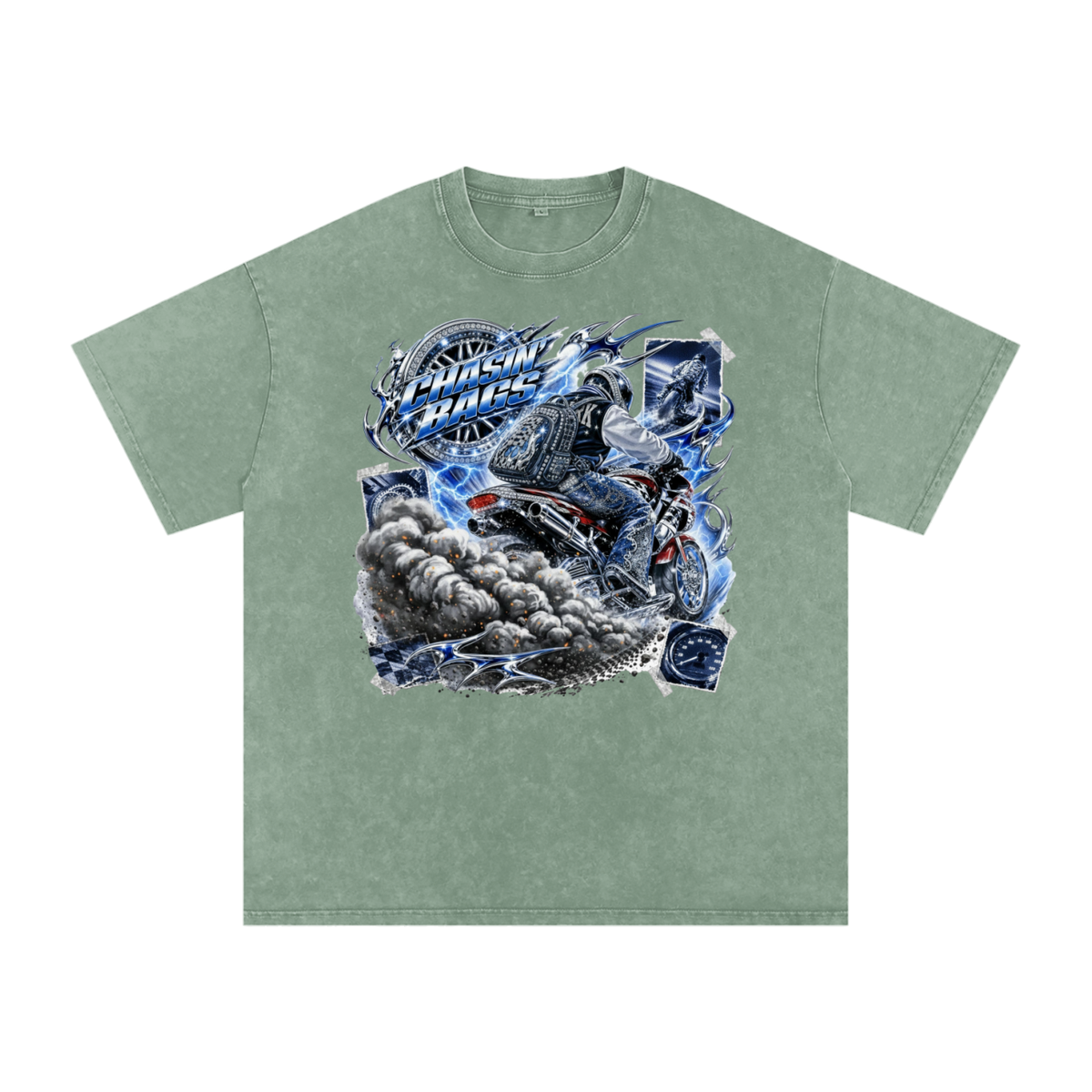 Snow Washed Oversized Cotton T-Shirt