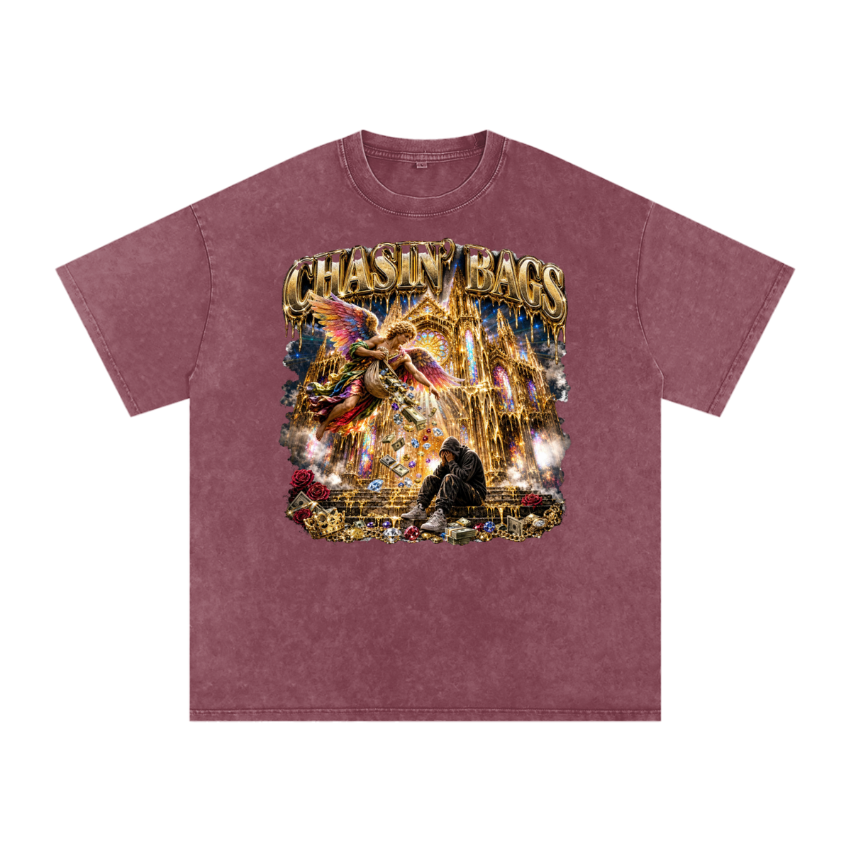 Snow Washed Oversized Cotton T-Shirt