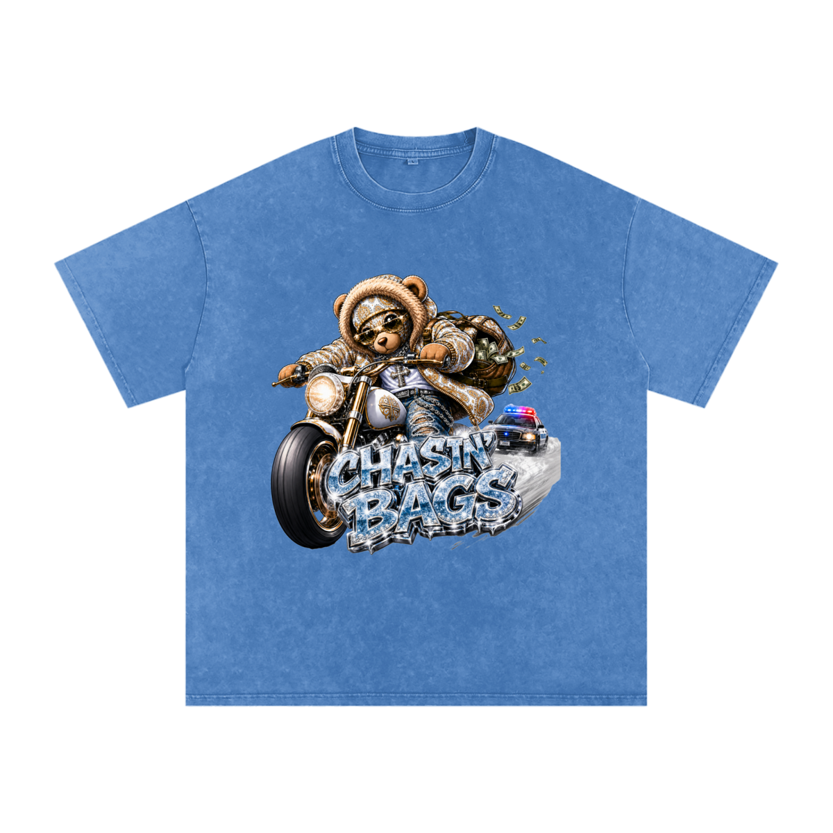 THE CHASE Snow Washed Oversized Cotton T-Shirt