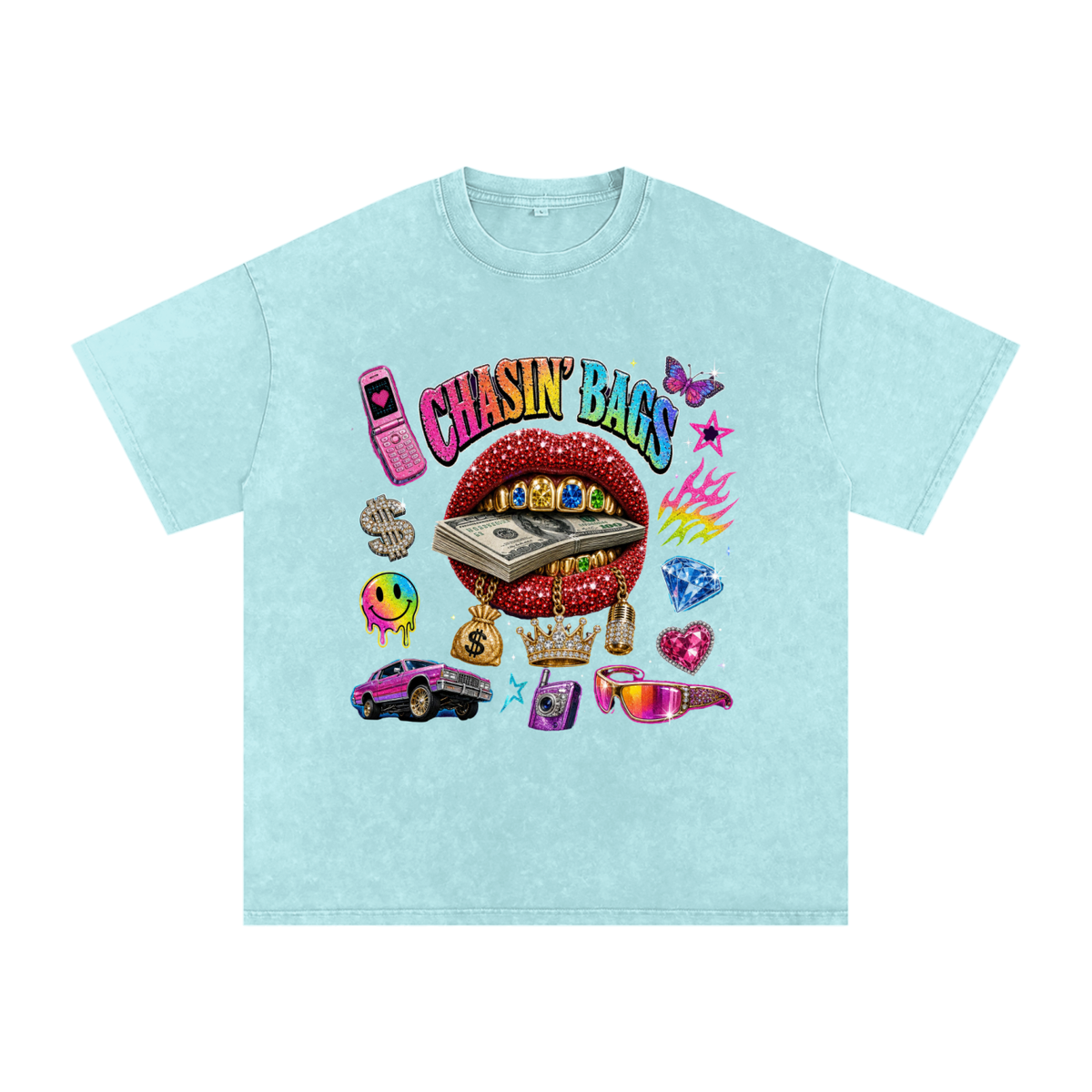 Snow Washed Oversized Cotton T-Shirt