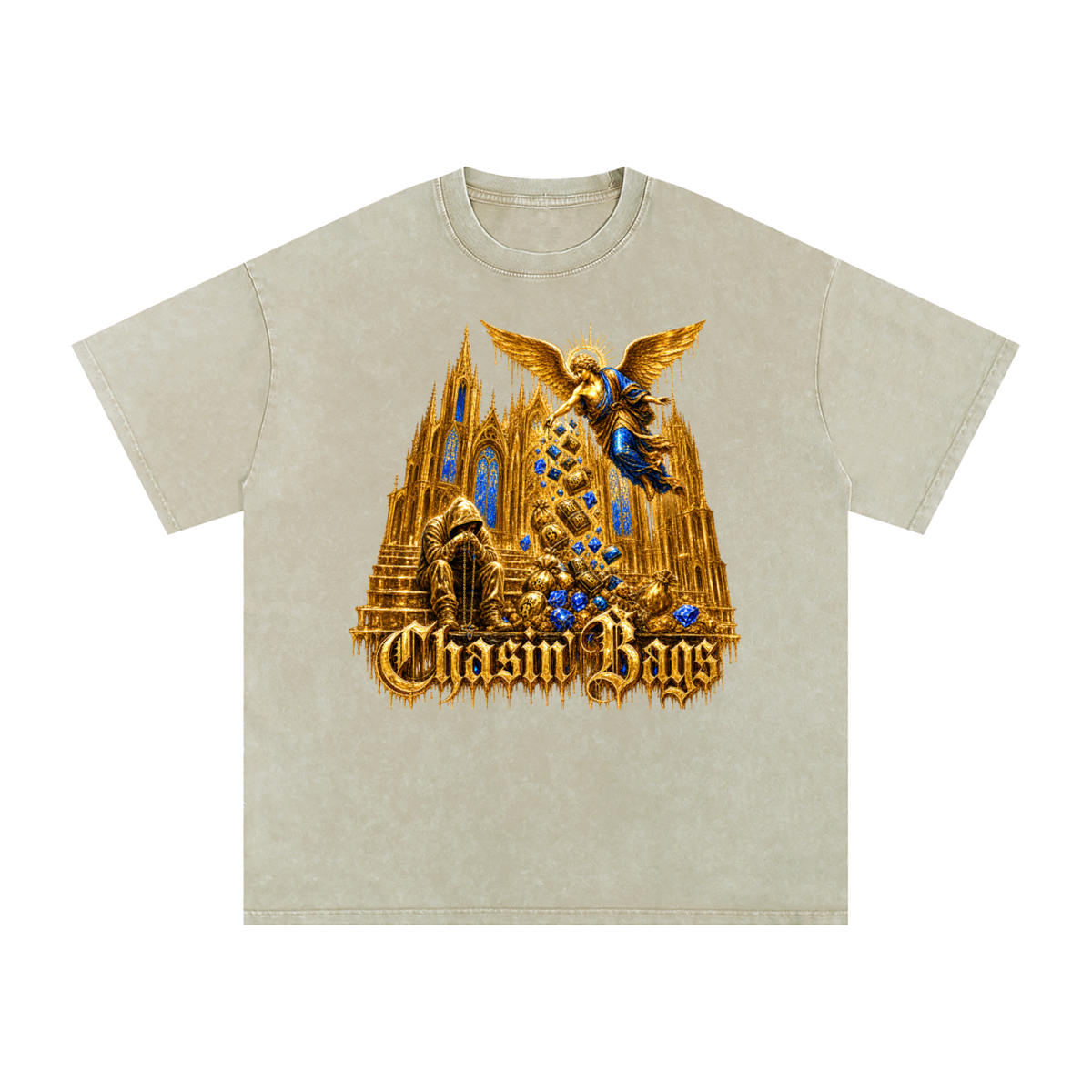 Snow Washed Oversized Cotton T-Shirt