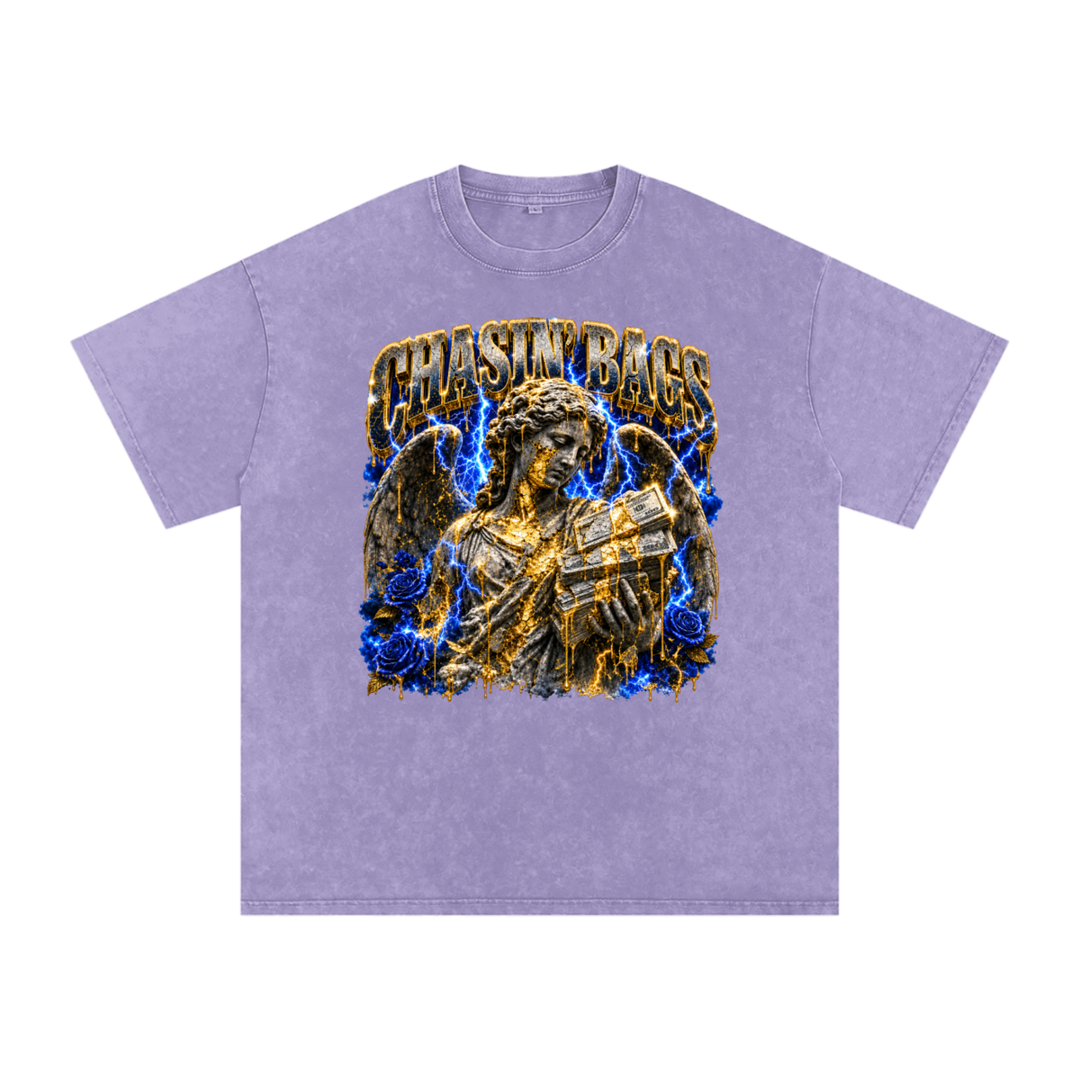 Snow Washed Oversized Cotton T-Shirt