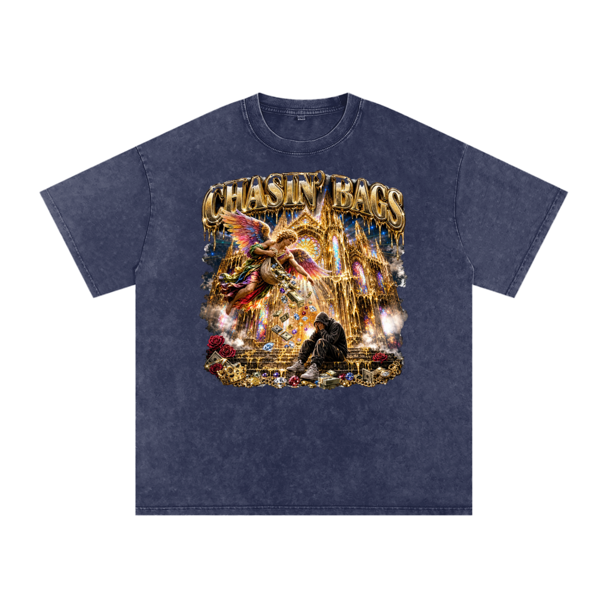 Snow Washed Oversized Cotton T-Shirt