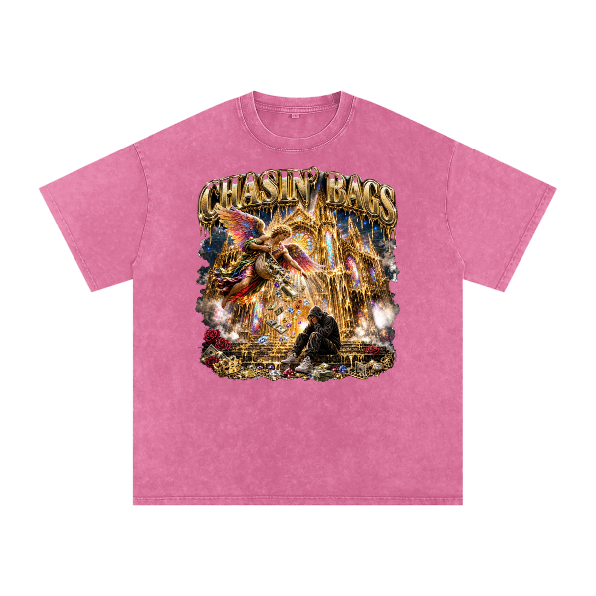 Snow Washed Oversized Cotton T-Shirt