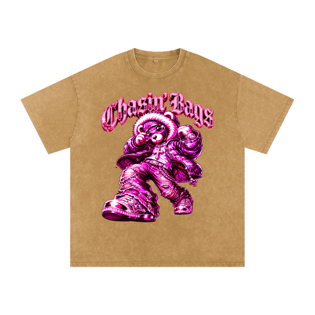 Snow Washed Oversized Cotton T-Shirt