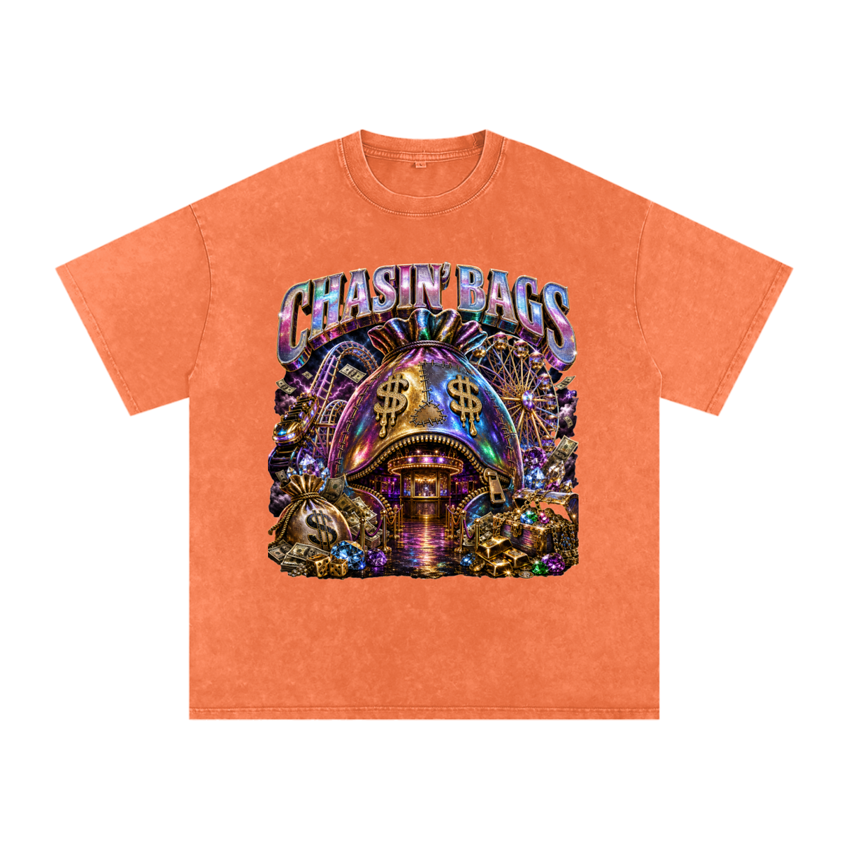 Snow Washed Oversized Cotton T-Shirt