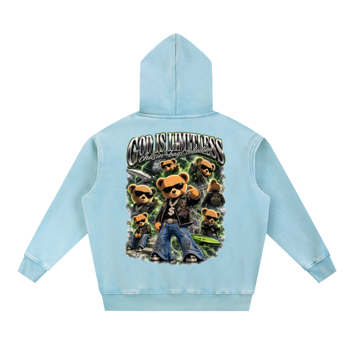 CB on Snow Wash Fleece Oversize Hoodie