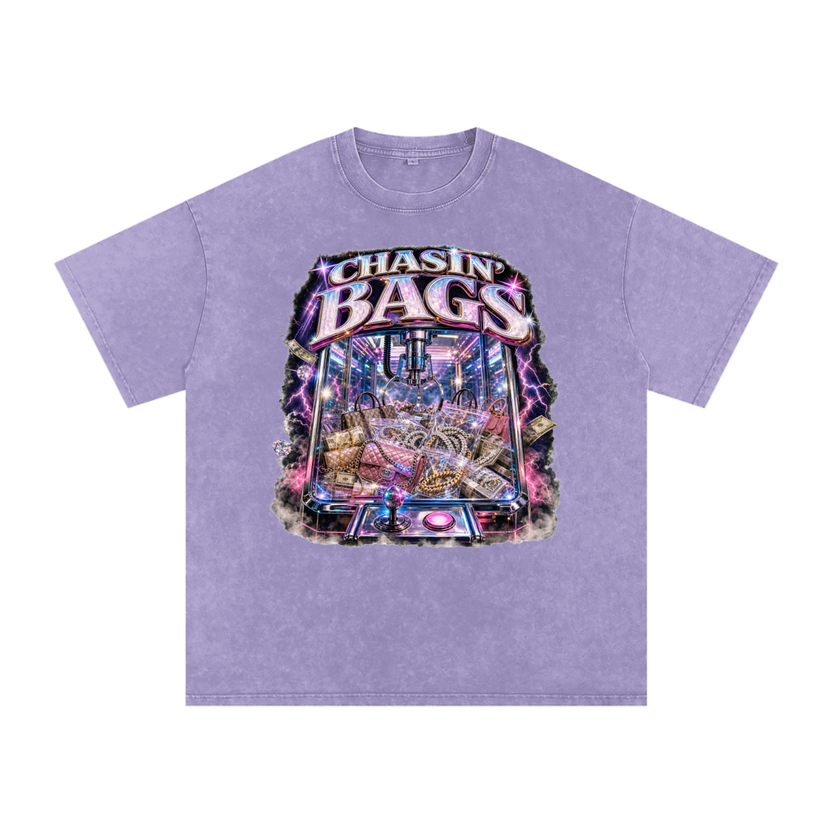 Snow Washed Oversized Cotton T-Shirt