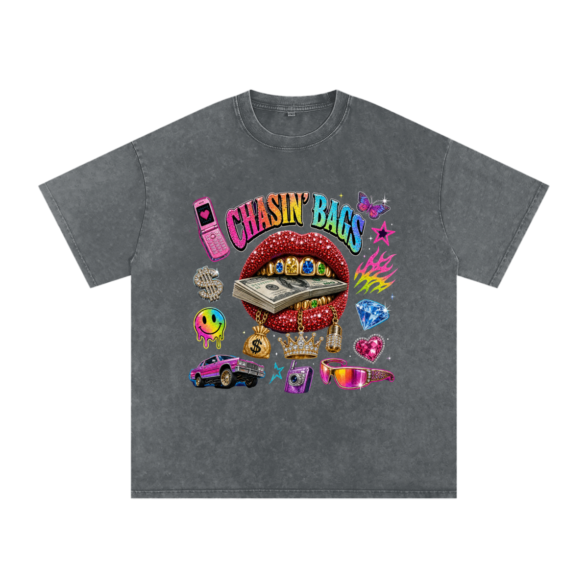 Snow Washed Oversized Cotton T-Shirt