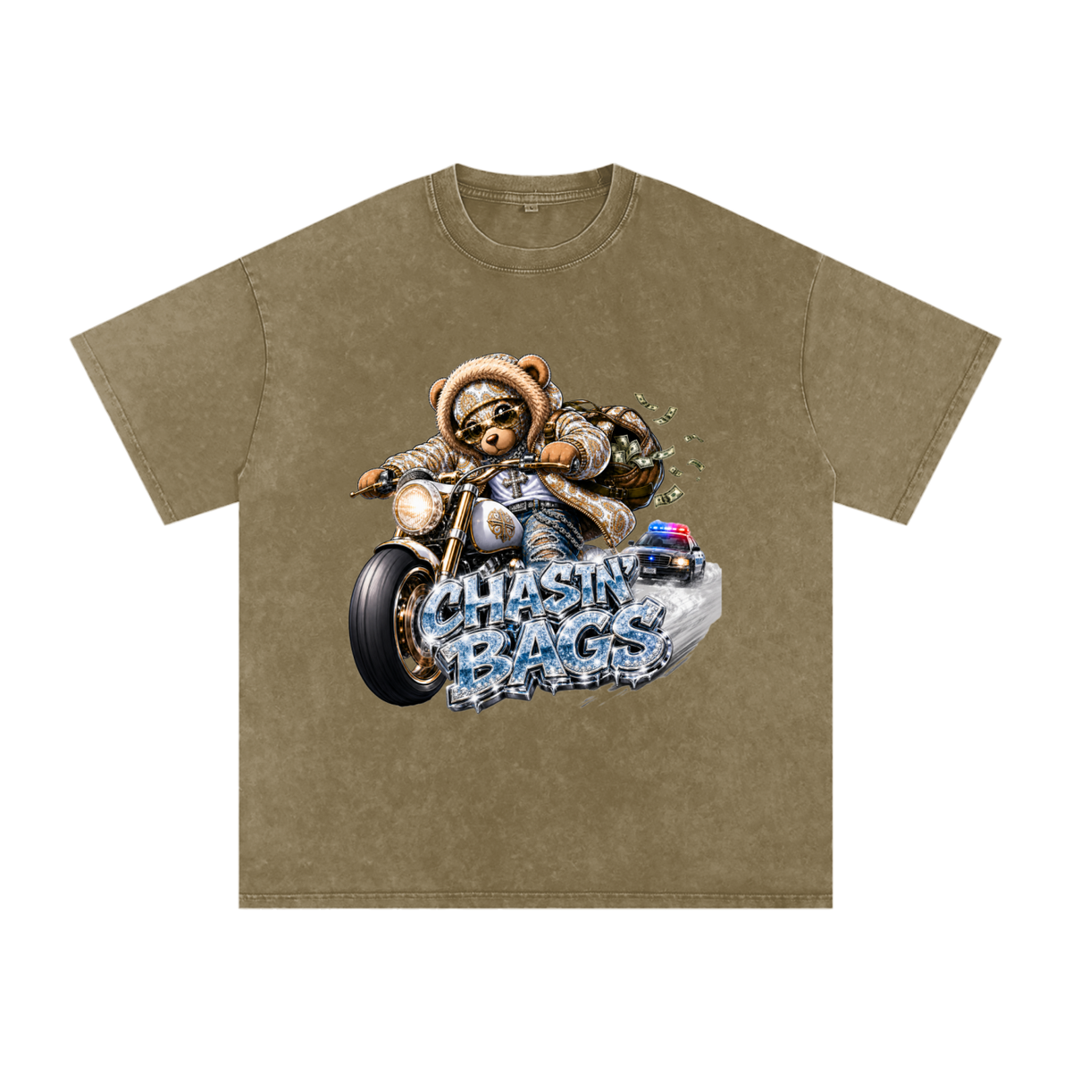 THE CHASE Snow Washed Oversized Cotton T-Shirt
