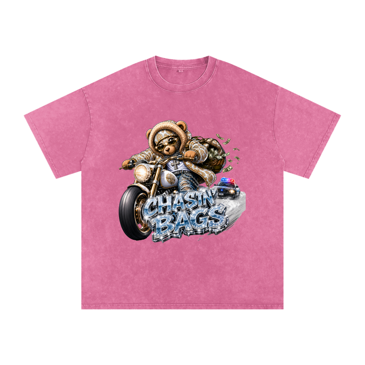 THE CHASE Snow Washed Oversized Cotton T-Shirt