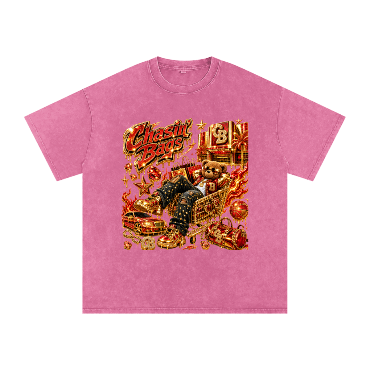 Snow Washed Oversized Cotton T-Shirt