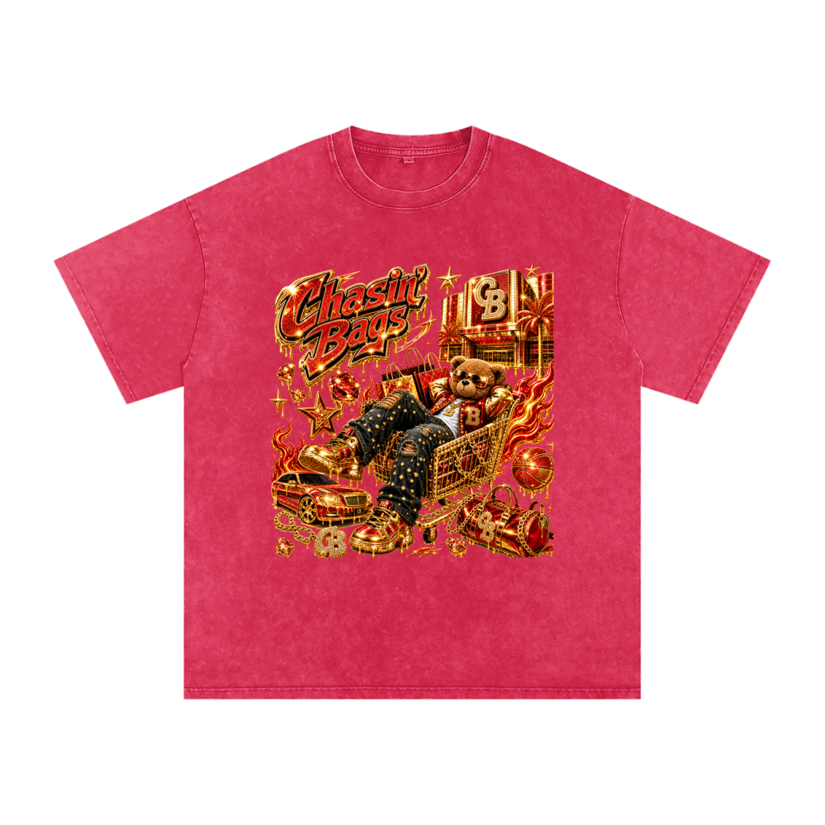 Snow Washed Oversized Cotton T-Shirt
