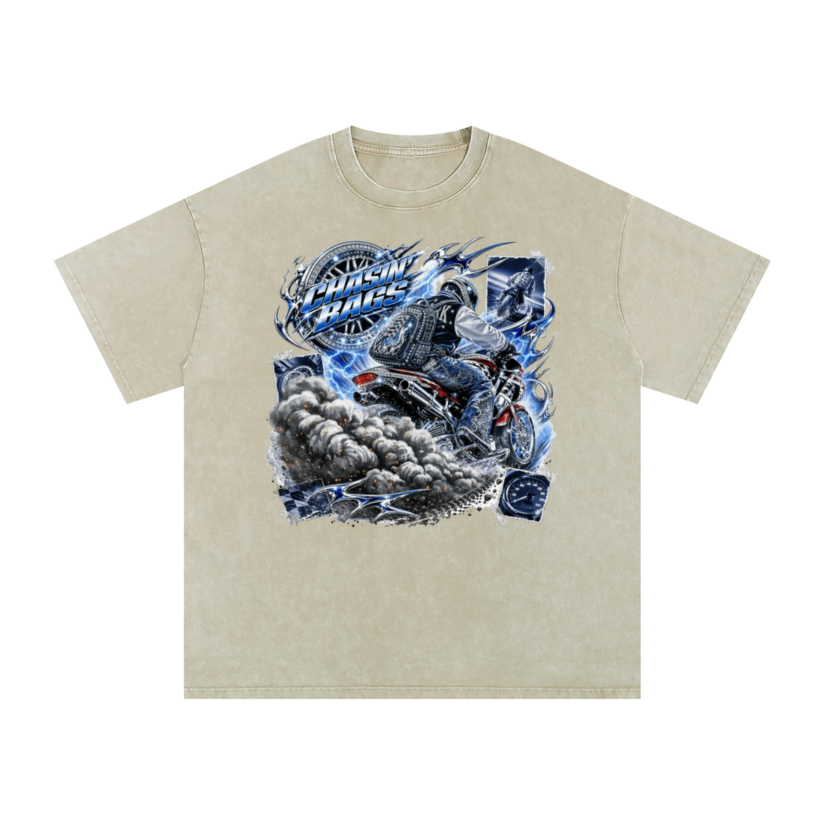 Snow Washed Oversized Cotton T-Shirt