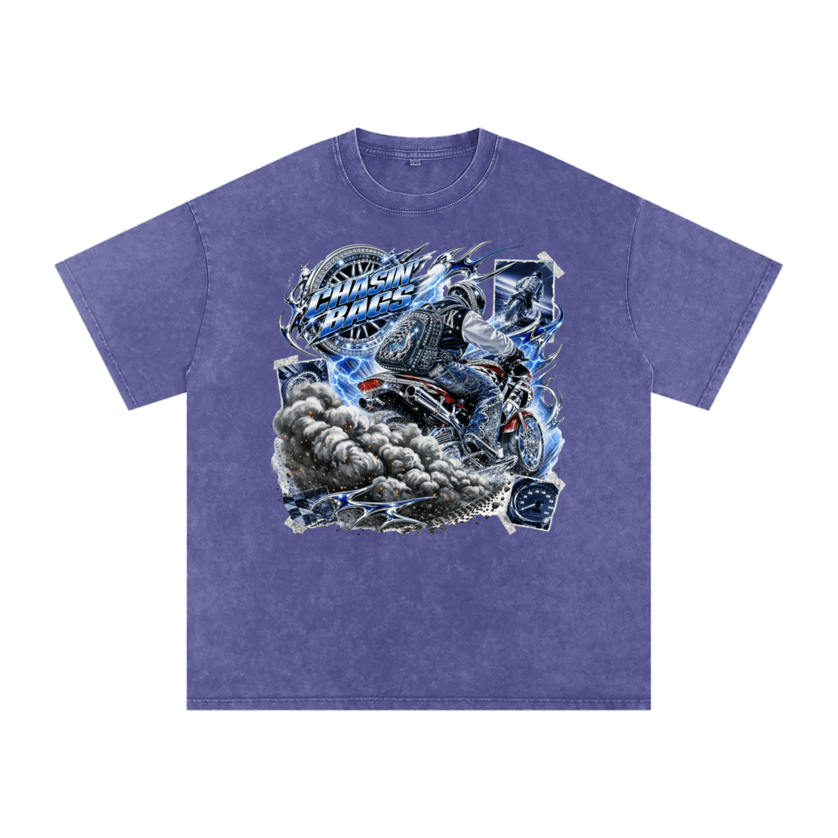 Snow Washed Oversized Cotton T-Shirt