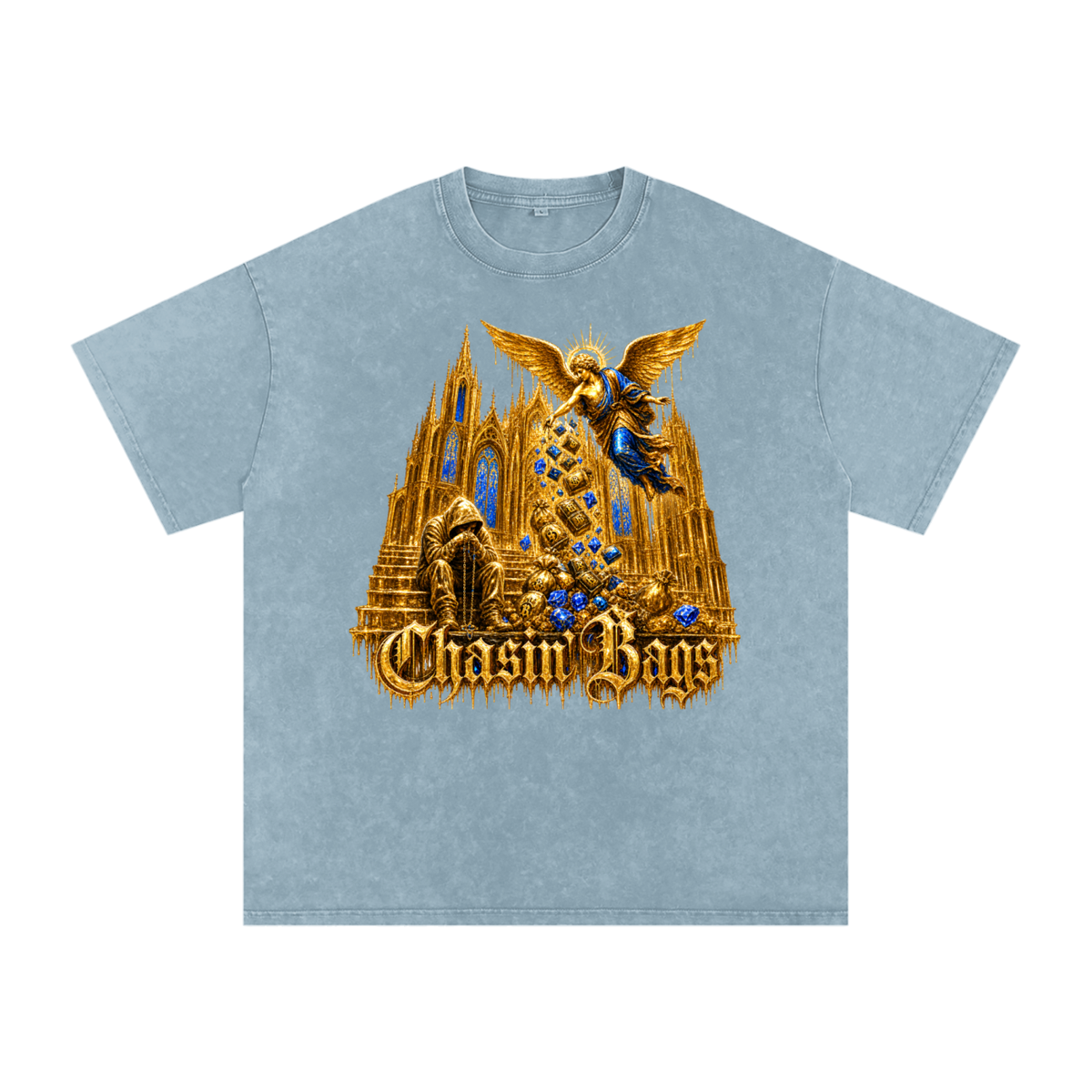 Snow Washed Oversized Cotton T-Shirt