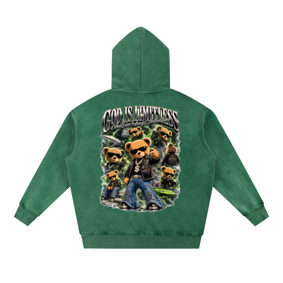 CB on Snow Wash Fleece Oversize Hoodie