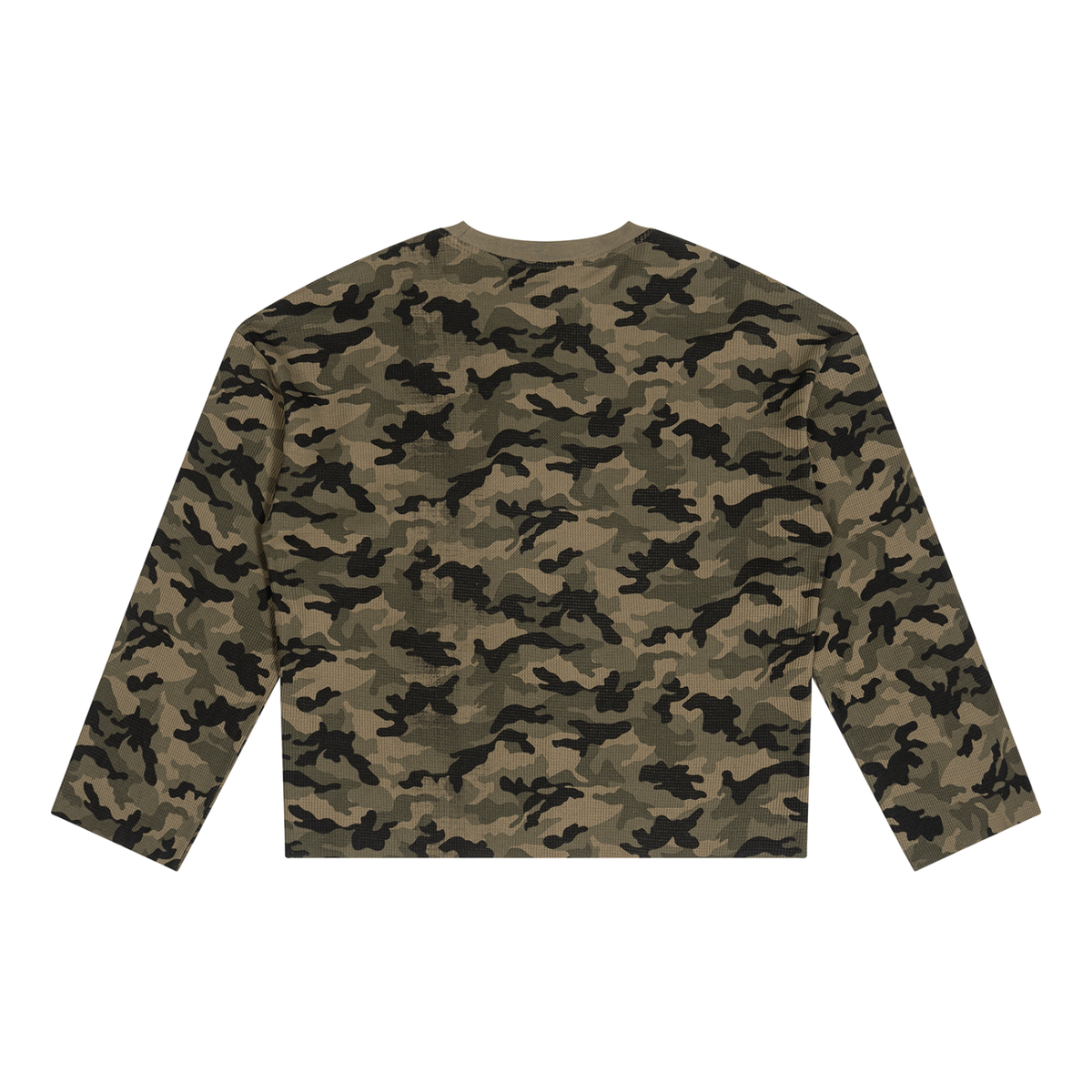 Beary Unisex Camo Waffle Raw Edge T-Shirt