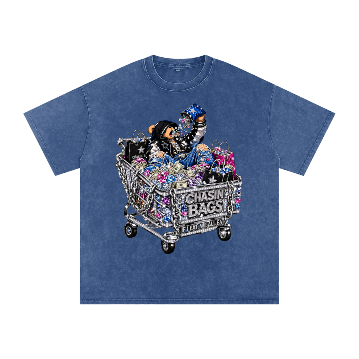 IF I EAT BEARY ON Snow Washed Oversized Cotton T-Shirt