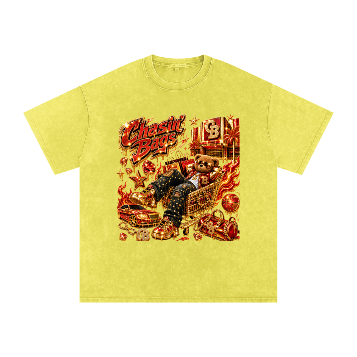 Snow Washed Oversized Cotton T-Shirt