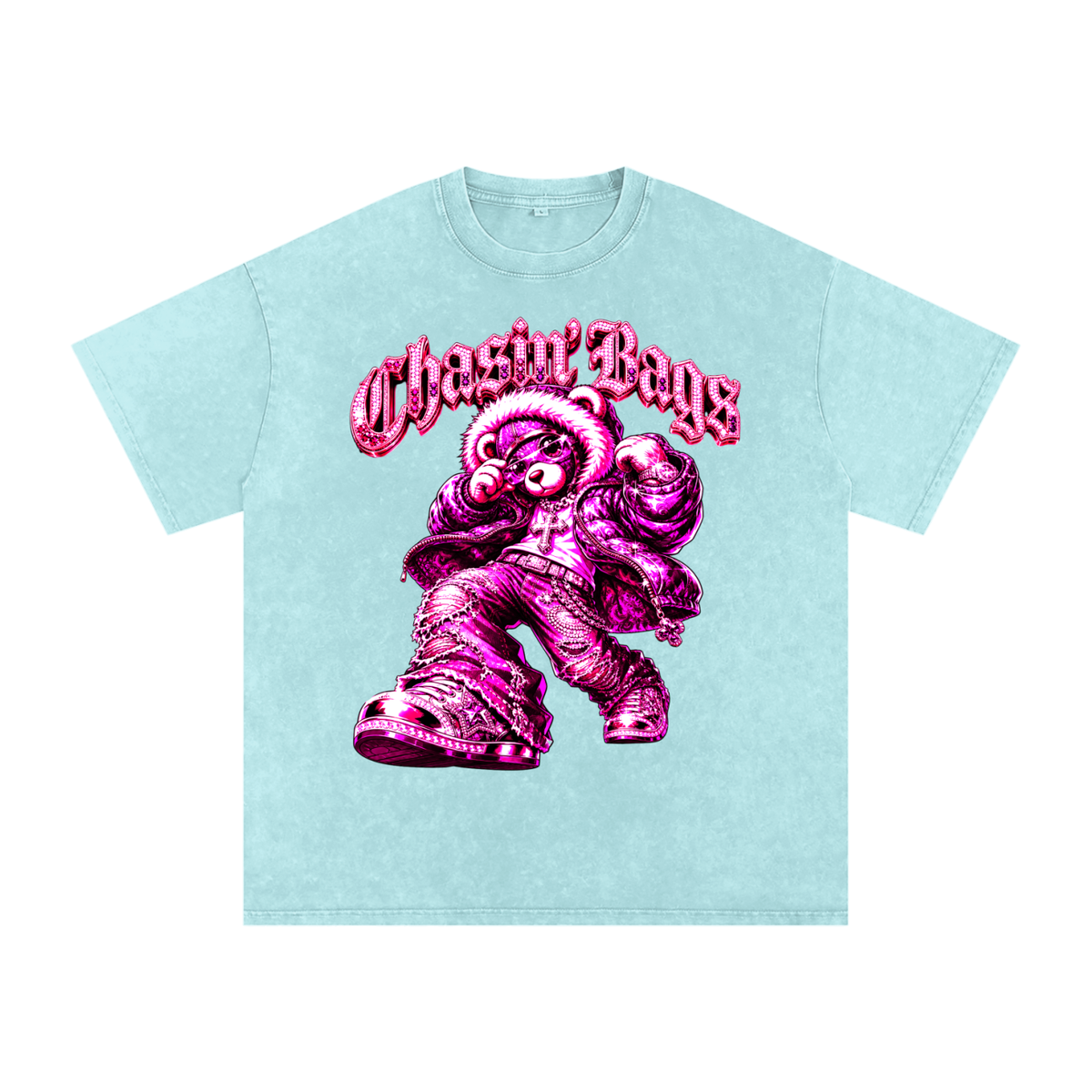 Snow Washed Oversized Cotton T-Shirt