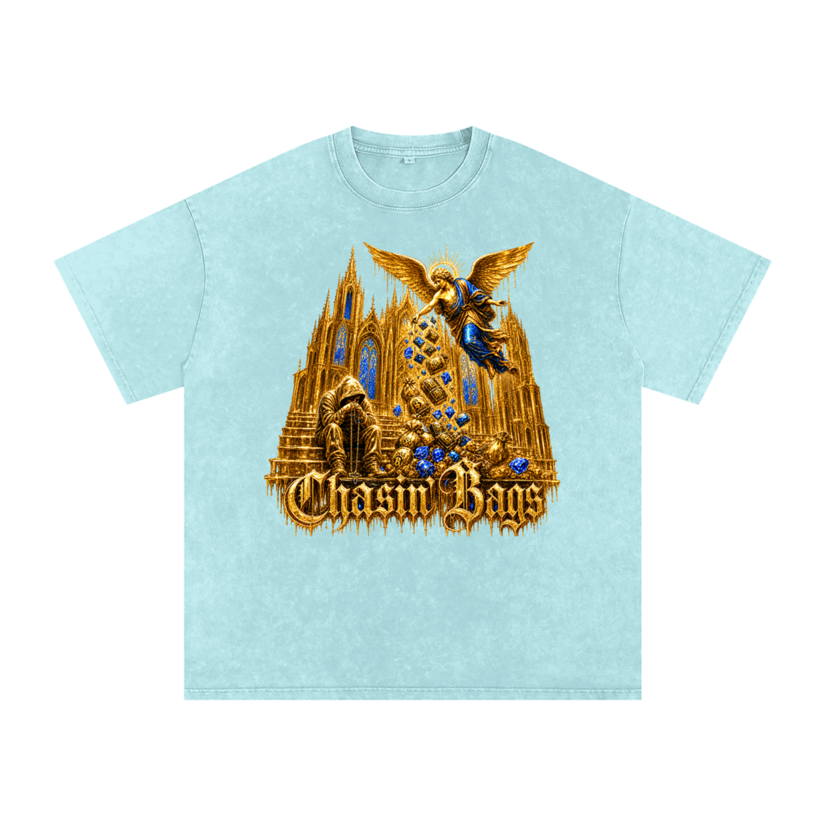 Snow Washed Oversized Cotton T-Shirt