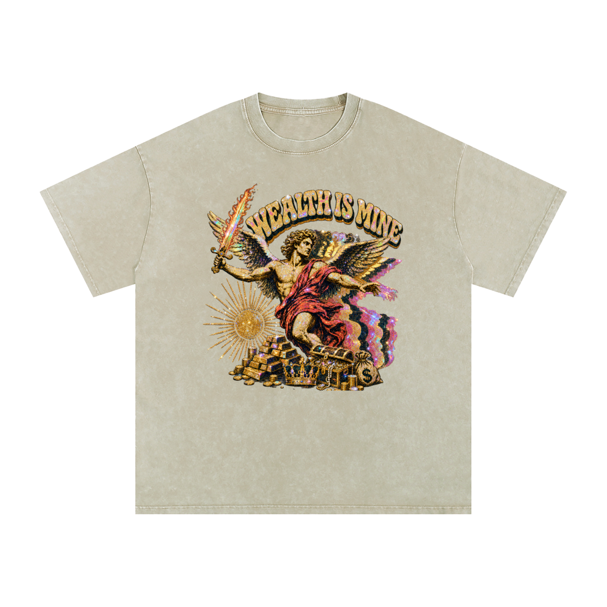 Snow Washed Oversized Cotton T-Shirt