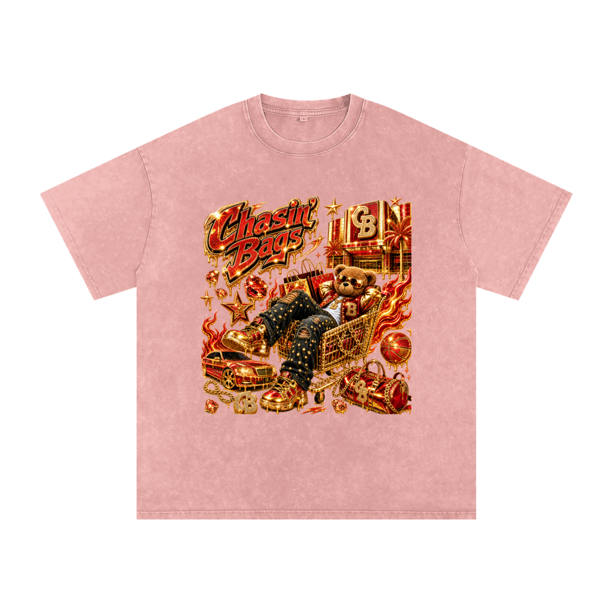 Snow Washed Oversized Cotton T-Shirt