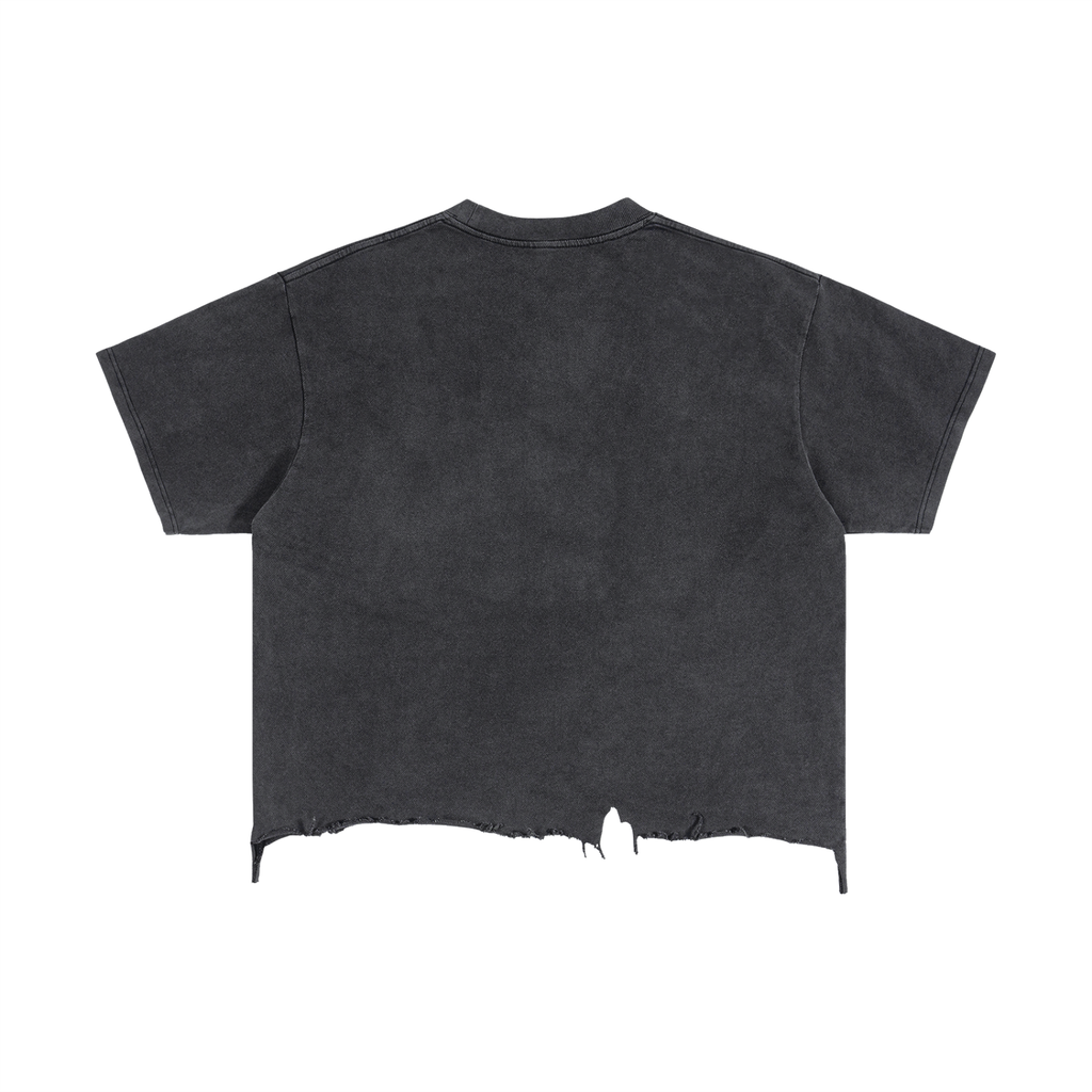 RUNNER on Vintage Wash Boxy Distressed Hem T-Shirt