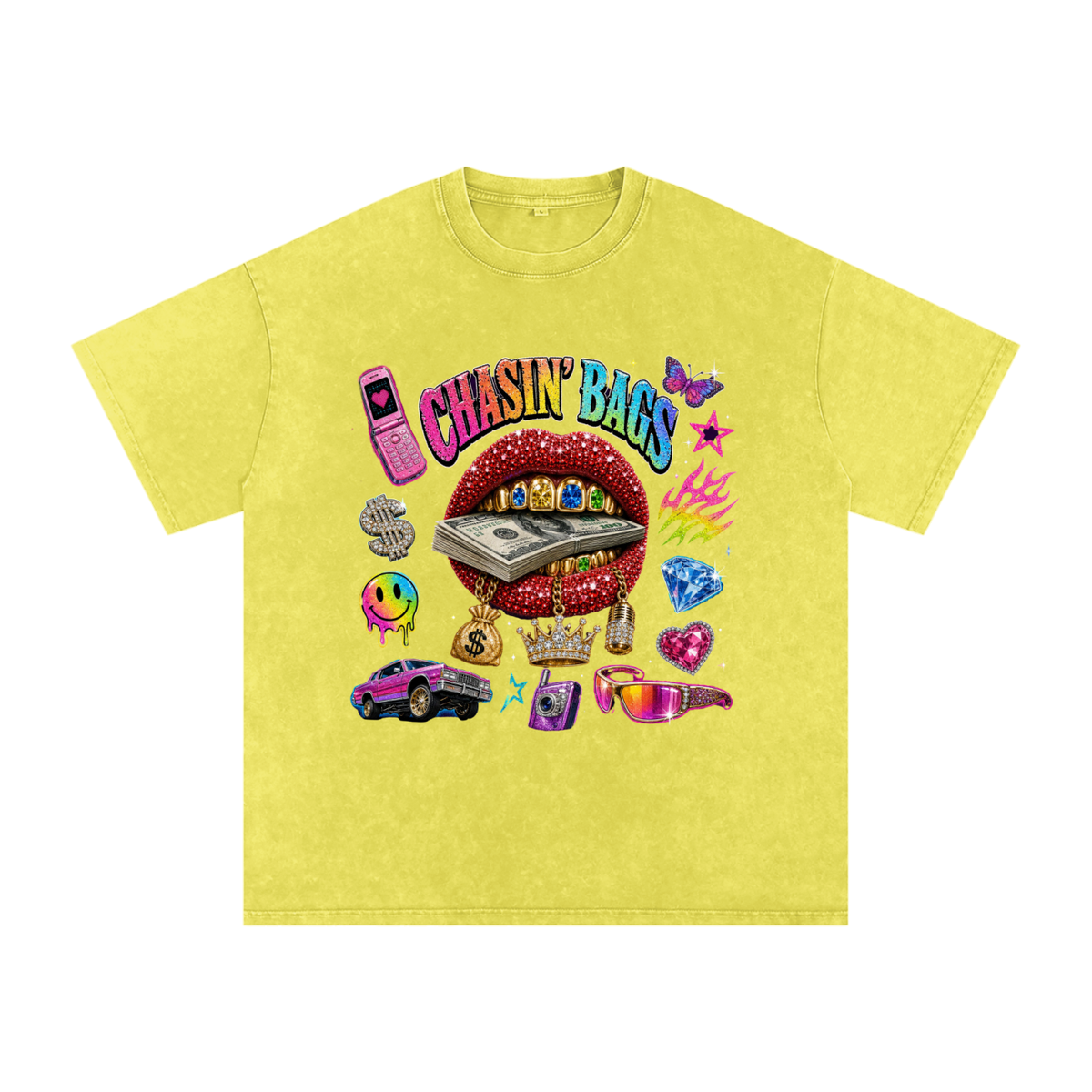Snow Washed Oversized Cotton T-Shirt