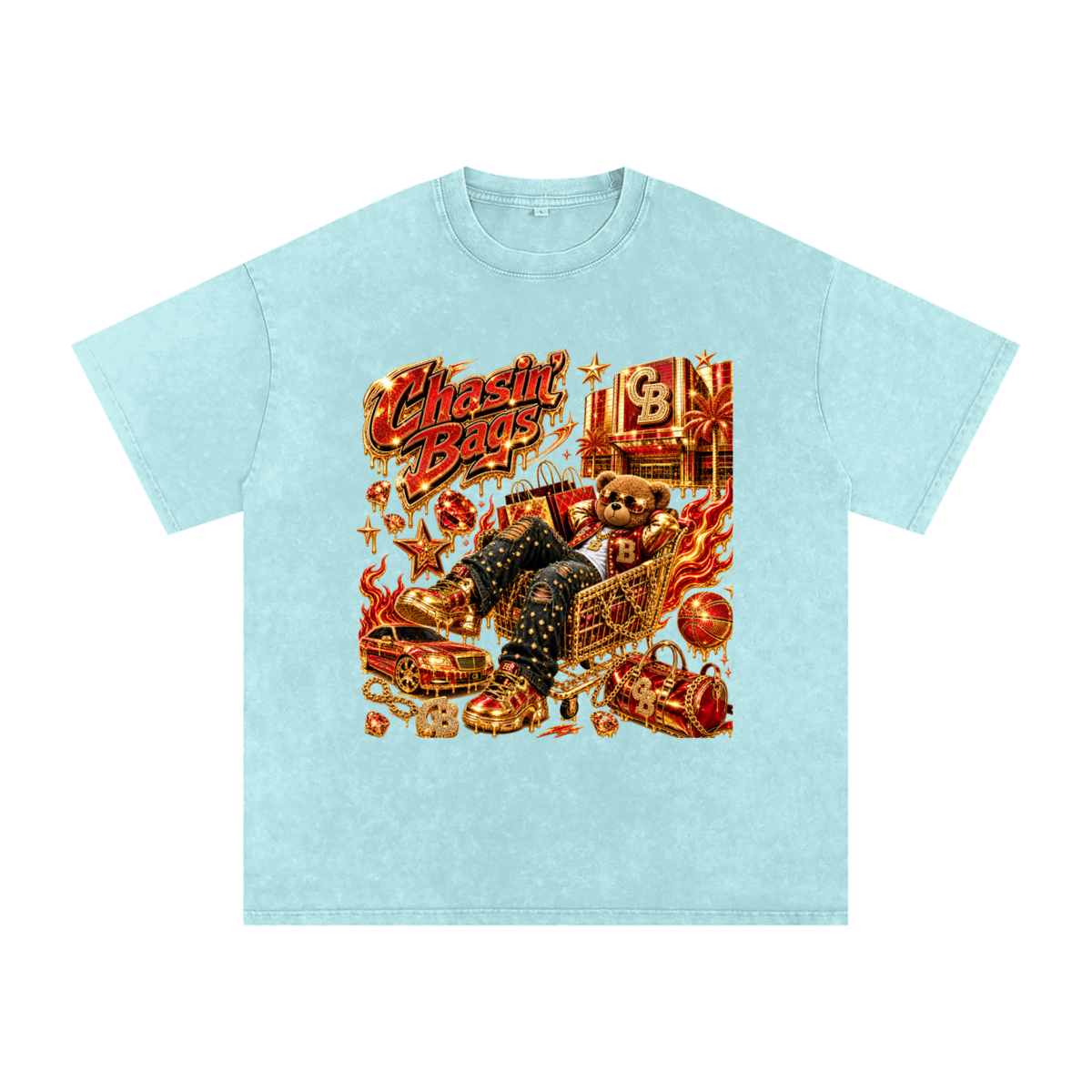 Snow Washed Oversized Cotton T-Shirt
