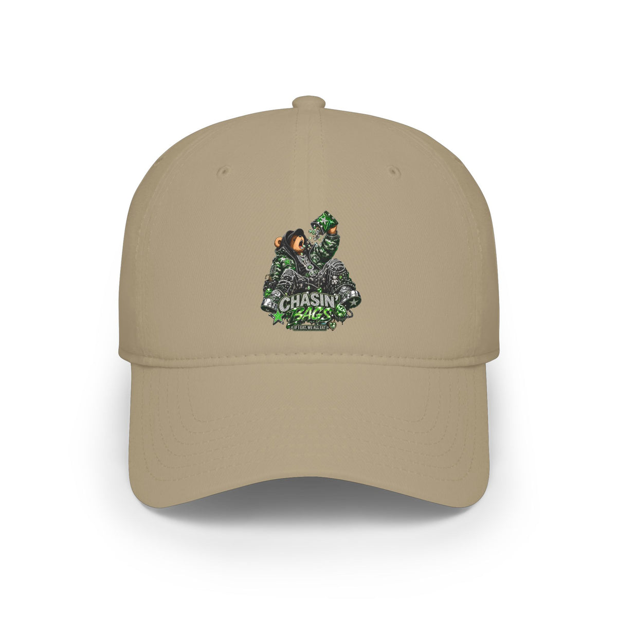 Low Profile Baseball Cap — 'Chasin' Bass' EATING Graphic Hat