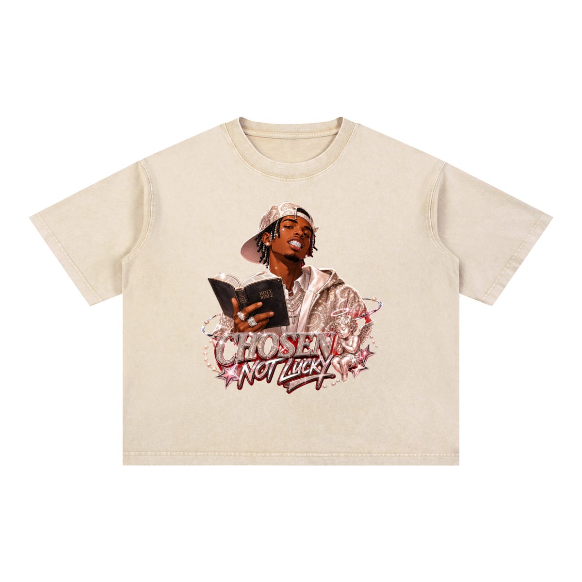 PRAY Mineral Wash Boxy Cotton T-Shirt