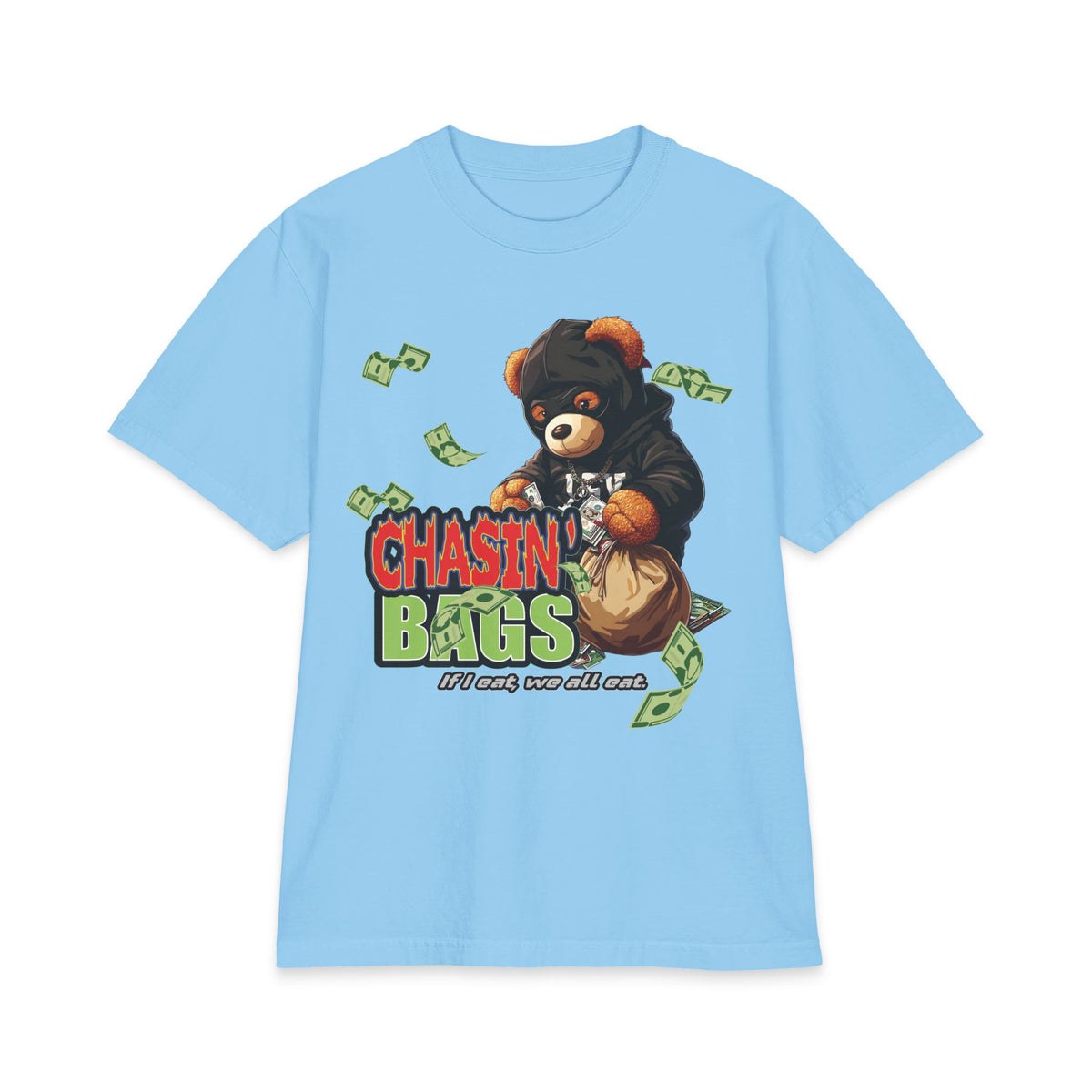 Chasin' Bags Bear Graphic Tee — Money Hustle Streetwear T-Shirt