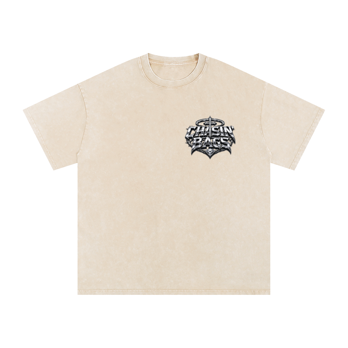 Snow Washed Oversized Cotton T-Shirt
