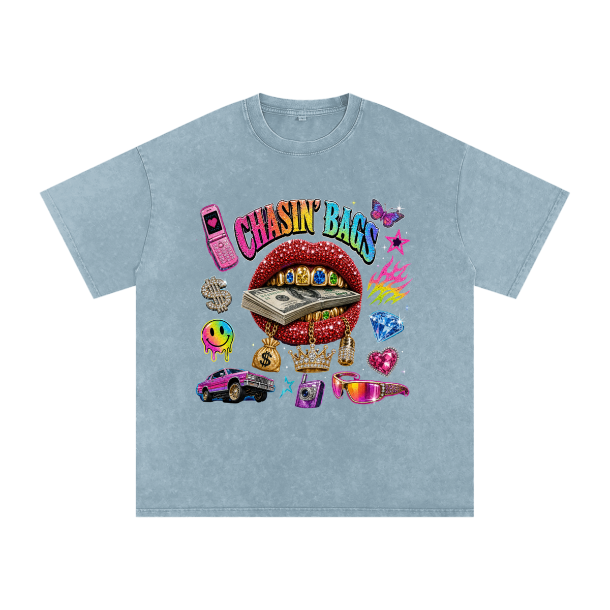 Snow Washed Oversized Cotton T-Shirt